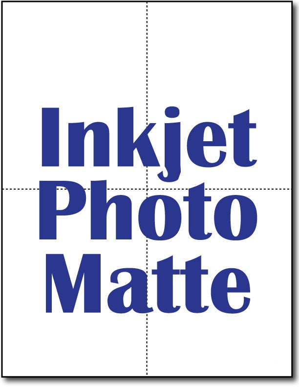 90lb - 4 White Postcards, PhotoMatte both sides on an 8 1/2" x 11" sheet.