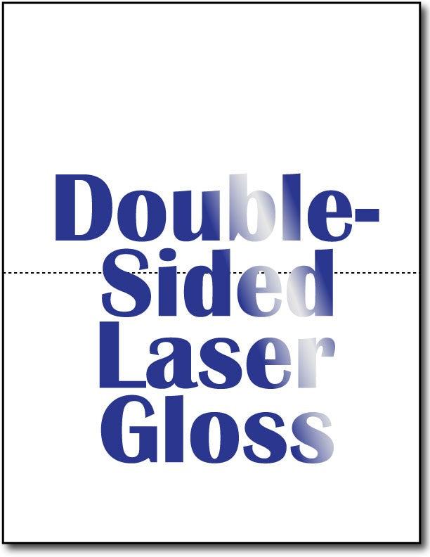 2  Double Sided Laser Gloss Postcards on an 8 1/2" x 11" sheet.