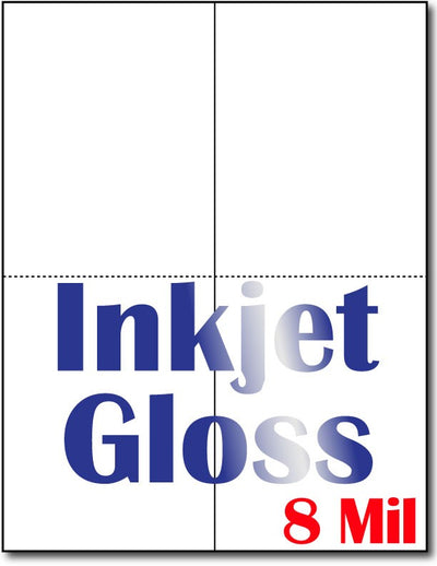 8 mil Inkjet 2-Up  Greeting Postcards, measure (8 1/2" x 11") , compatible  with inkjet Matte Both sides