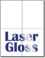 80lb, 2 Laser Gloss Greeting Cards on an 8 1/2 x 11" sheet.