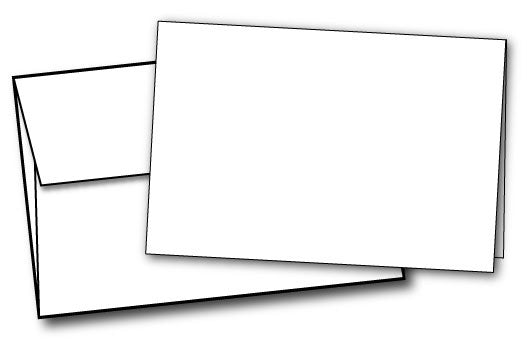White Half Fold Greeting Cards & Envelopes - 40 Sets, compatible with inkjet and laser