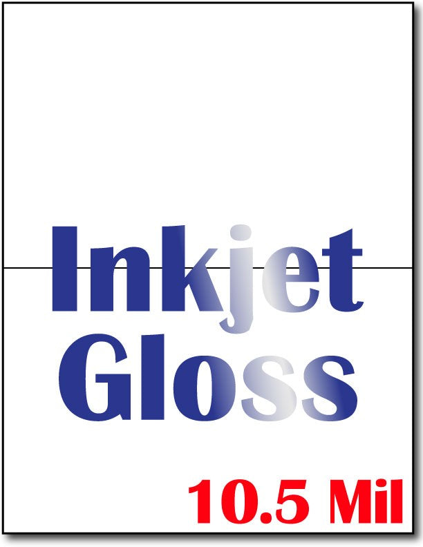 10.5 mil Inkjet Gloss Half Fold Greeting card  , measure(8 1/2" x 11"), compatible with inkjet, full gloss
