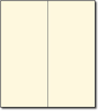 65lb Cream Slimline Foldover Invitations on an 8" x 9" sheet.