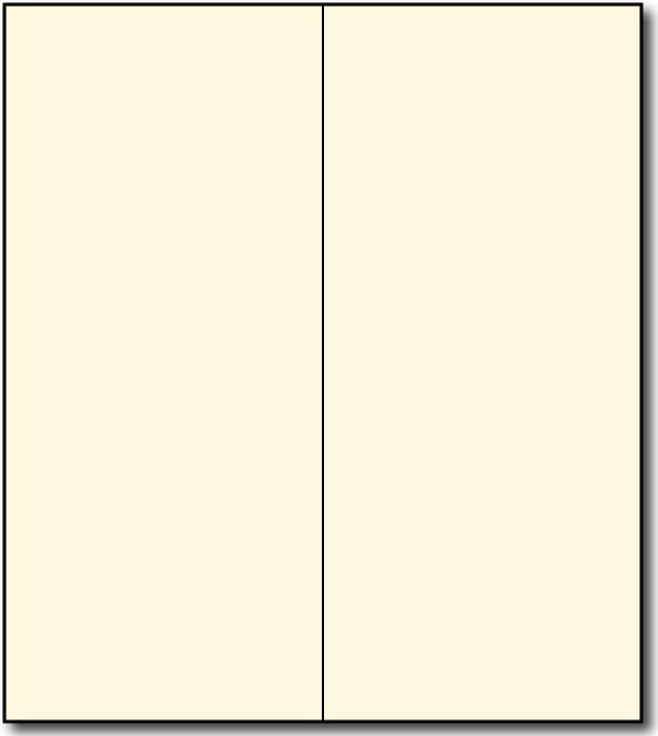 80lb Cream Linen Slimline Foldover Invitations on an 8" x 9" sheet.