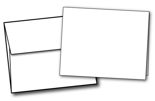 White Half Fold (4 1/4" x 5 1/2") Greeting Cards & Envelopes - 40 Sets, compatible with inkjet and laser