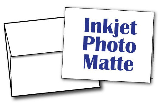 White Half Fold (4 1/4" x 5 1/2") Greeting Cards & Envelopes for Inkjet Printers - 40 Sets, compatible with inkjet and laser