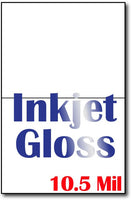 10.5 mil Inkjet Gloss , measure(8 1/2" x 11"), compatible with inkjet, full gloss