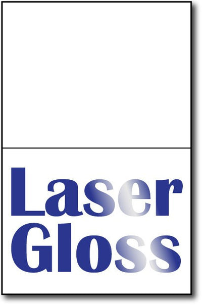 80lb Laser Gloss Single Invitations on an 8 1/2" x 5 1/2" sheet.