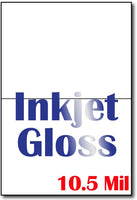 10.5 mil Inkjet Gloss , size A6, measure(8 1/2" x 11"), compatible with inkjet, full gloss