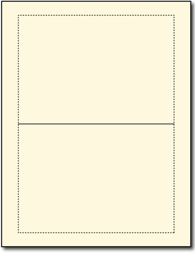 65lb Microperforated Cream Greeting Cards, Print to the Edge.