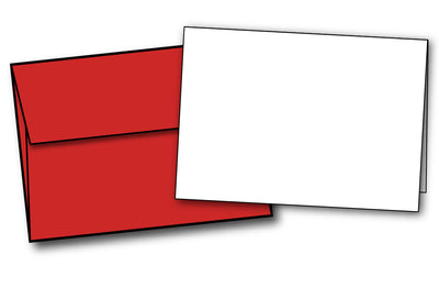 Greeting Card Paper - 5 X 7 | 80lb | White - With Red Envelopes