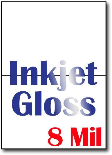 8 mil Inkjet Gloss greeting cards, size A6, measure (5" x 7") , compatible  with inkjet, Full Gloss