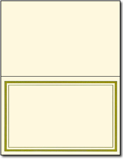 Cream Half Fold Card - 8.5 x 5.5 | 65lb (Gold Foil Frame)