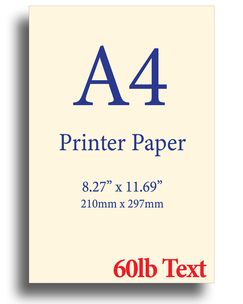 Cream A4 Paper (8.27" x 11.69") | 60lb Text