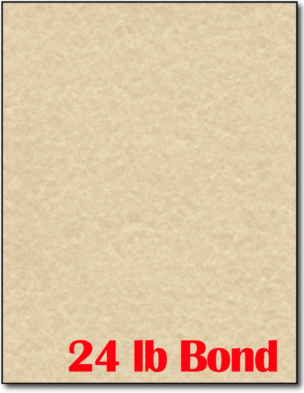 24 lb Bond Brown Parchment, measure(8 1/2" x 11" ), compatible with inkjet and laser