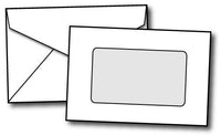 24lb White, 4 1/2" x 3" w/ Window Mini Envelopes.