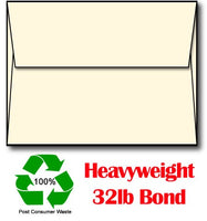 32 lb Cream Envelopes, size A2, measure(4 3/8" x 5 3/4"), compatible with copier, inkjet and laser, matte both sides