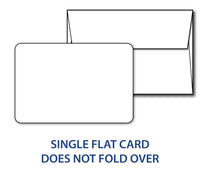Flat card 4 1/4 x 5 1/2 White & envelopes rounded corners