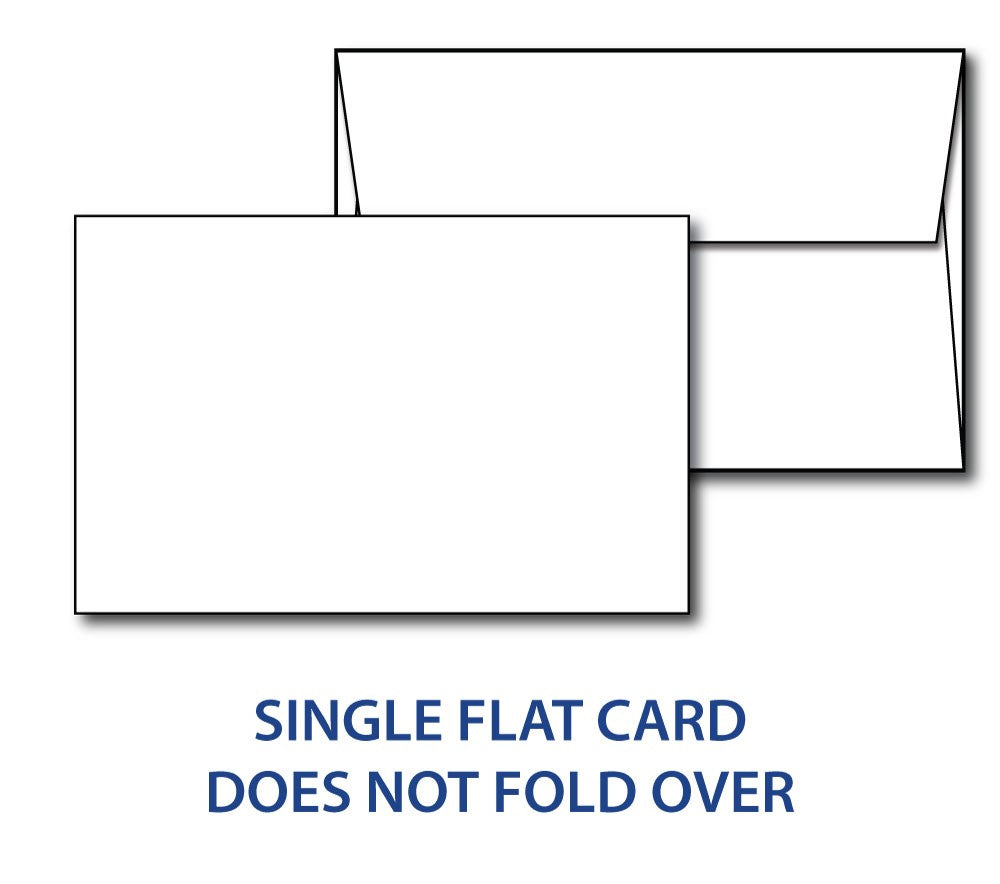White 80lb Single Flat card 5 1/2 x 8 1/2 & envelopes