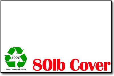 Single Flat Cards, 5 1/2" x 8 1/2" 80lb White 100% Recycled - 500 Flat Cards
