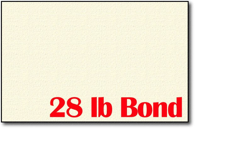 Cream Linen 28lb Bond 5 1/2" x 8 1/2" Sheets (Half Letter Size) - 250 Sheets 