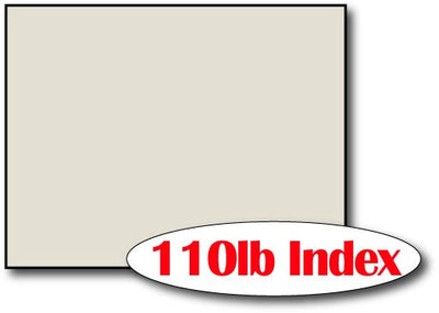 Single Flat Cards, 4 1/4" x 5 1/2" 110lb Index Grey - 1000 Flat Cards