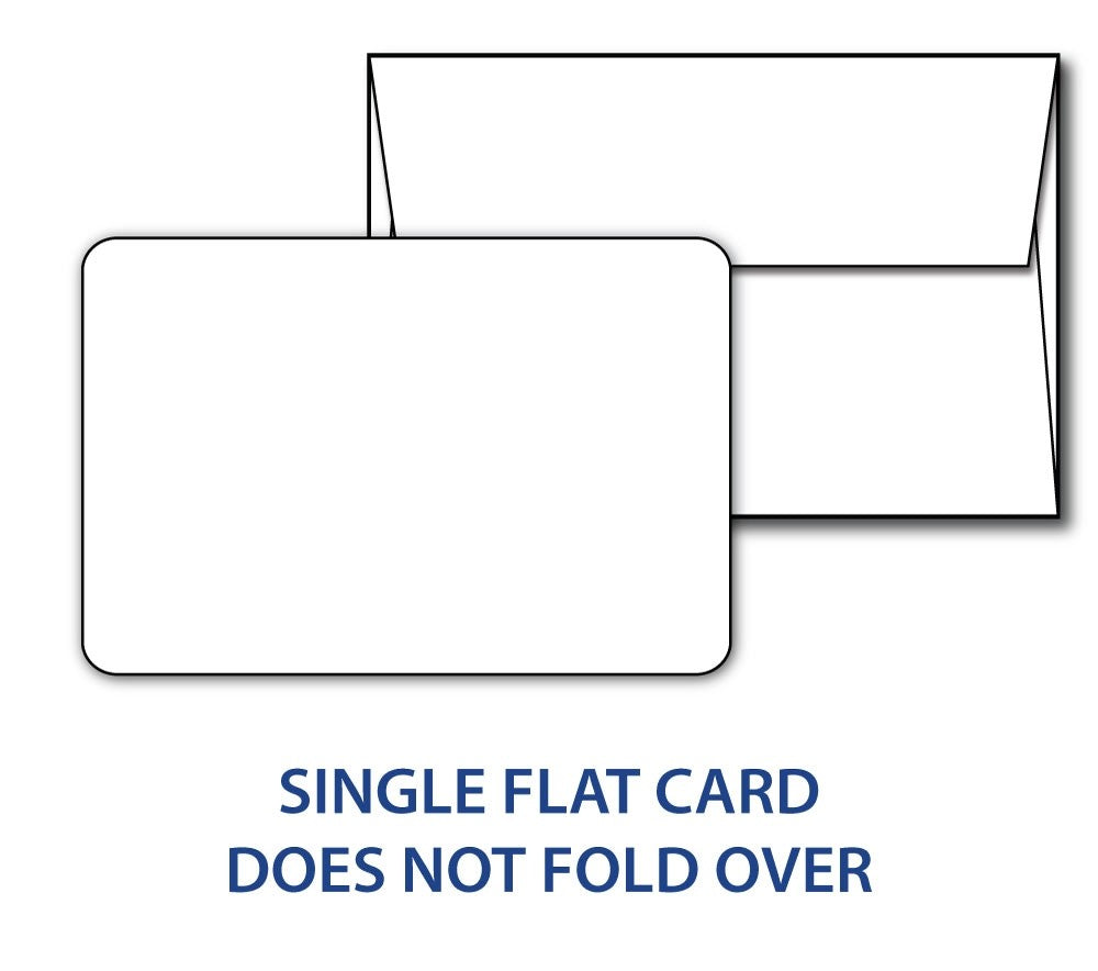 80lb White 5" x 7" Cards with rounded corners & envelopes combo pack