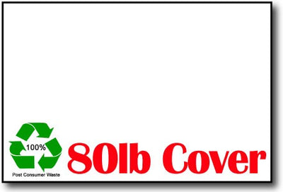 80lb White 100% Recycled 4" x 6" Cards - 500 Flat Cards