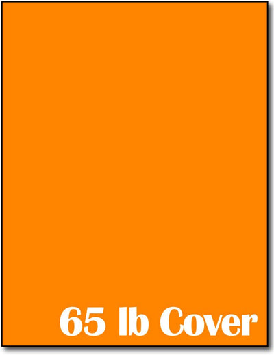 65 lb Bright Orange cardstock, measure (8 1/2" x 11") , compatible  with copier, inkjet and laser, matte both sides