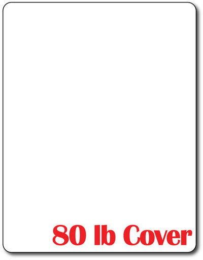8 1/2" X 11" Cardstock - Rounded Corners - 80lb Cover / White