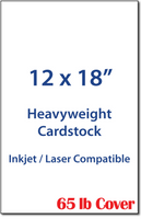 12" x 18" Cardstock - 65lb Cover - Matte Finish