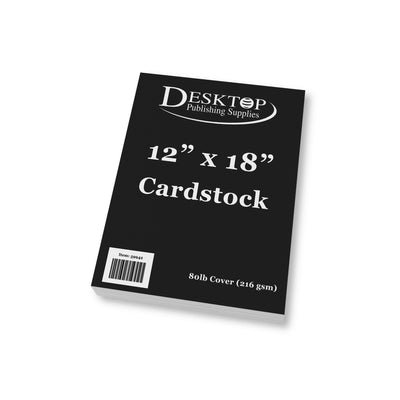 12" x 18" Black Cardstock - 80lb Cover - Matte Finish