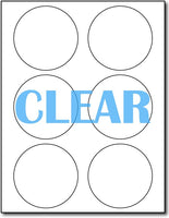 Adhesive Round Labels Crystal Clear Inkjet CardStock , size A6, measure (3 1/3" Round) , compatible with Inkjet Only , Full Gloss