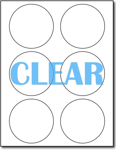 Adhesive Round Labels Crystal Clear Inkjet CardStock , size A6, measure (3 1/3" Round) , compatible with Inkjet Only , Full Gloss