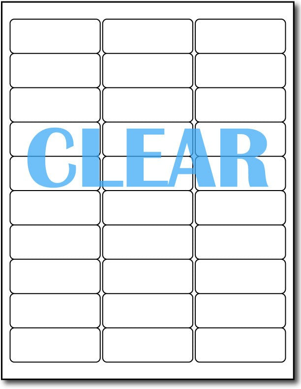 Adhesive Labels Crystal Clear CardStock , size A6, measure (2 5/8" x 1") , compatible with Laser Only , Full Gloss