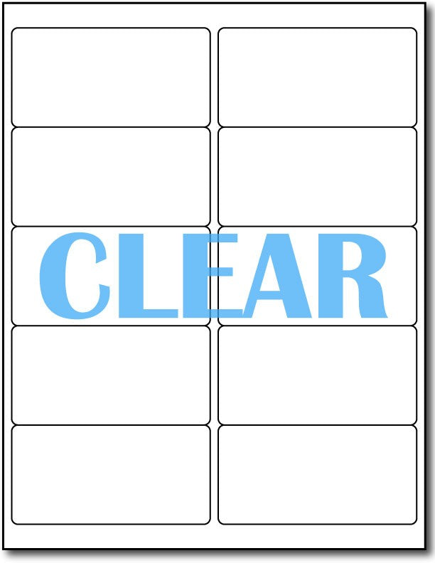 Adhesive Labels Crystal Clear CardStock , size A6, measure (4" x 2") , compatible with Laser Only , Full Gloss