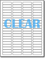 Adhesive Labels Crystal Clear CardStock , size A6, measure (1/2" x 1 3/4") , compatible with Laser Only , Full Gloss