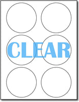 Adhesive Labels Crystal Clear Laser CardStock , size A6, measure (3 1/3" Round) , compatible with Laser Only , Full Gloss