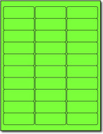 Adhesive Bright Fluorescent Green Address Labels, measure (2 5/8" x 1") , compatible  with inkjet and laser, matte both sides