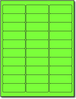Adhesive Bright Fluorescent Green Address Labels, measure (2 5/8" x 1") , compatible  with inkjet and laser, matte both sides
