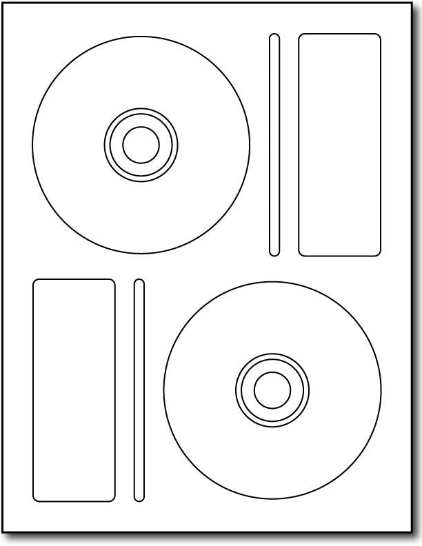 Adhesive 2up Memorex-Style CD Labels, measure (4.5" Round) , compatible  with inkjet and laser, matte both sides