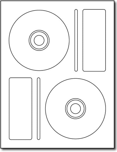 Adhesive 2up Memorex-Style CD Labels, measure (4.5" Round) , compatible  with inkjet and laser, matte both sides