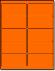 Adhesive Green Fluorescent  Address Labels, measure (4" x 2") , compatible  with inkjet and laser, matte both sides