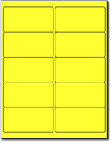 Adhesive Yellow Fluorescent Address Labels, measure (4" x 2") , compatible  with inkjet and laser, matte both sides