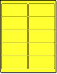 Adhesive Yellow Fluorescent Address Labels, measure (4" x 2") , compatible  with inkjet and laser, matte both sides