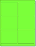 Adhesive Green Fluorescent Labels, measure (4" x 2") , compatible  with inkjet and laser, matte both sides