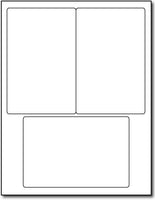 Adhesive 3-Up Labels, measure (4" x 3 1/3") , compatible  with copier, inkjet and laser, matte both sides