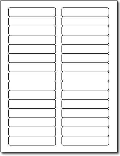 Adhesive 30-Up Labels, measure (3 7/16" x 2/3") , compatible  with copier, inkjet and laser, matte both sides