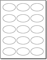Adhesive Labels Oval, size A6, measure (1 3/4" x 3 3/4" Oval) , compatible with inkjet and laser , Matte Both Sides