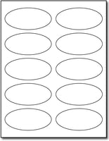 Adhesive Labels white Oval, size A6, measure (3 7/8" x 2 3/4" Oval) , compatible with inkjet and laser , Matte Both Sides